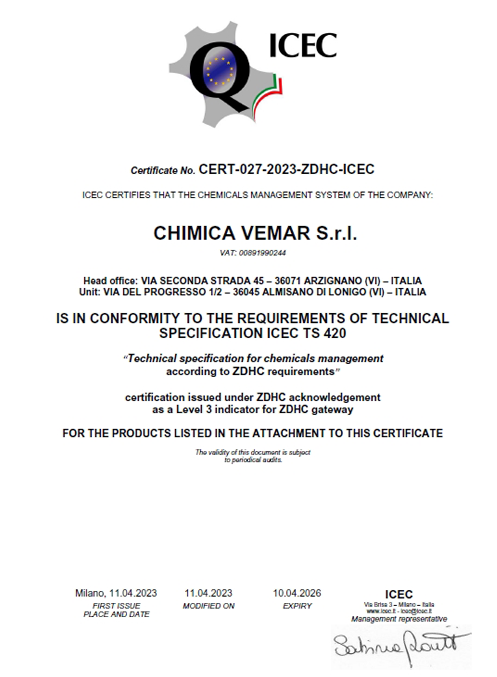 certificazione ZDHC
